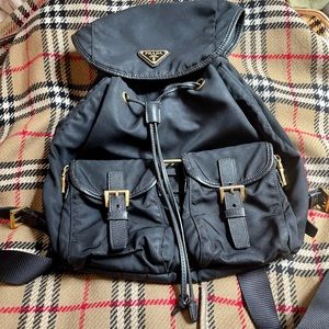Prada black small nylon backpack